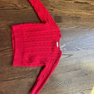 The Beaufort Bonnet Company Red Cable Knit Sweater